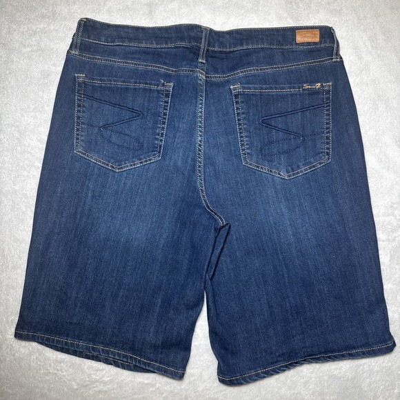 Seven7 Women's Jean Shorts Blue Sz 14 Sunset Bermuda Stretch High Rise Denim - Picture 1 of 8